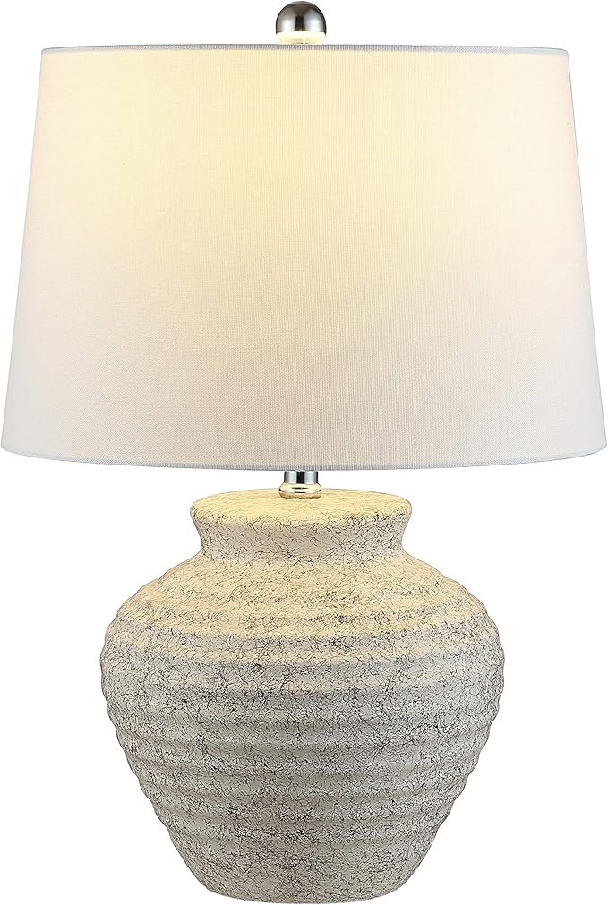 SAFAVIEH Lighting Collection Ledger Rustic Farmhouse Light Grey Ceramic 23-inch Bedroom Living Ro... | Amazon (US)