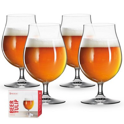 Spiegelau Beer Classics Tulip Glasses Set of 4 - Crystal, Modern Beer Glasses, Dishwasher Safe,  Quality Beer Tulip Glass Gift Set - 15.5 oz | Target