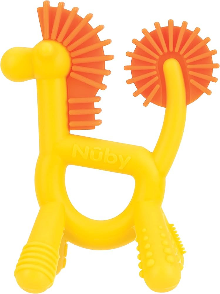 Nuby Silicone Geo Zoos Teether - Giraffe Teething Toy for Babies 3+ Months - Soothes and Massages... | Amazon (US)