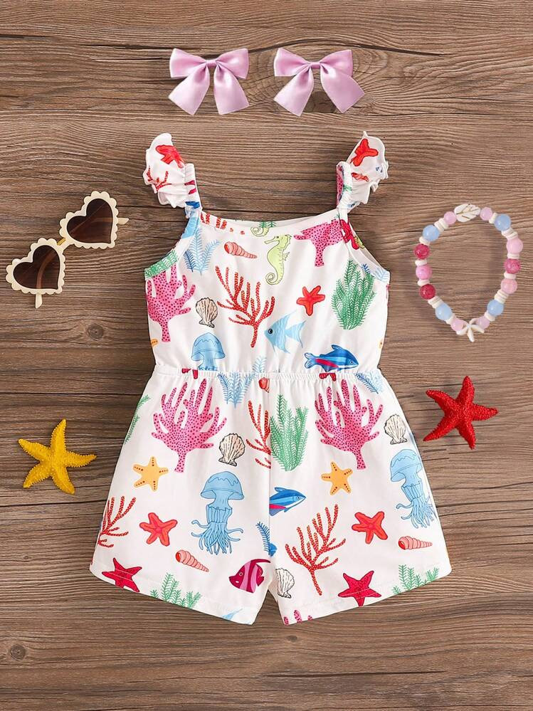 Emery Rose Kids Emery Rose Kids Baby Girl Casual Knitted Stretch Cute Cartoon Pattern Romper, Sui... | SHEIN