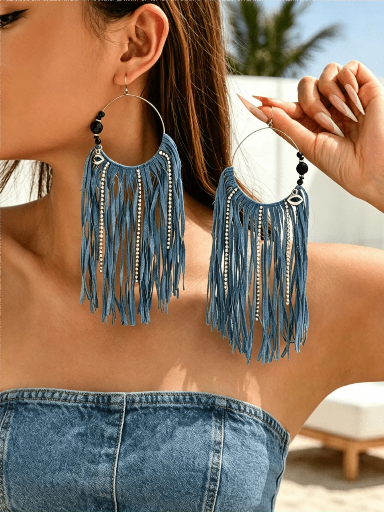 1 Pair Handmade Bohemian Western Cowgirl Style Tassel Earrings, Suitable For Women's Casual, Dail... | SHEIN