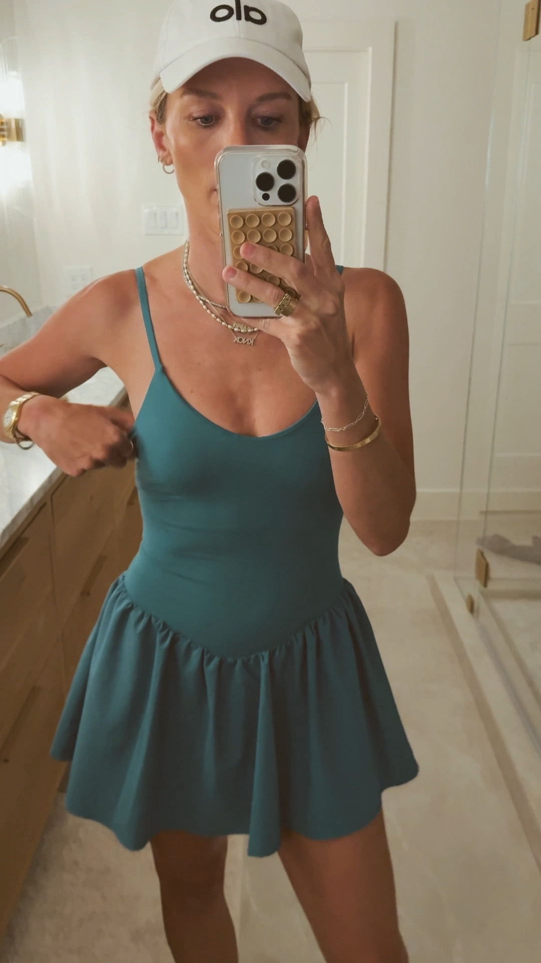 this teal color is sooo good and sizes are selling out fast! 😬 👗 

wearing a size XS 

target finds, tennis dress, workout outfit

#LTKFindsUnder50 #LTKSummerEdit #LTKActive