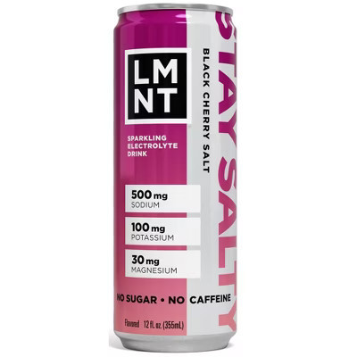 LMNT Zero-Sugar Black Cherry Sparkling Electrolyte Drink - 12 fl oz | Target