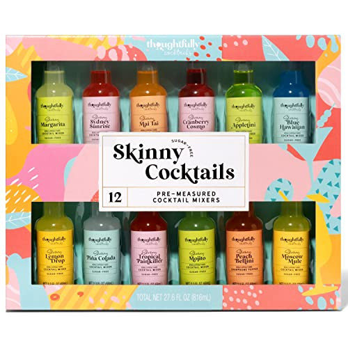 Thoughtfully Cocktails, Skinny Cocktail Mixer Set, Mocktail Non Alcoholic Drinks, Flavors Include Margarita, Moscow and More, Set of 12 | Amazon (US)