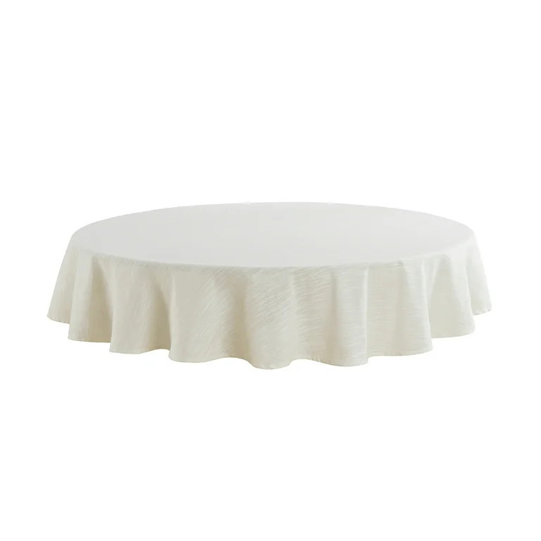 Better Homes and Gardens Fabric Tablecloth, 70" Round, Beige | Walmart (US)