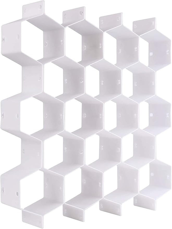 JIAKAI Honeycomb Drawer Organizer，Partition Bee Style Underwear Socks Bras Ties Belts Scarves D... | Amazon (US)