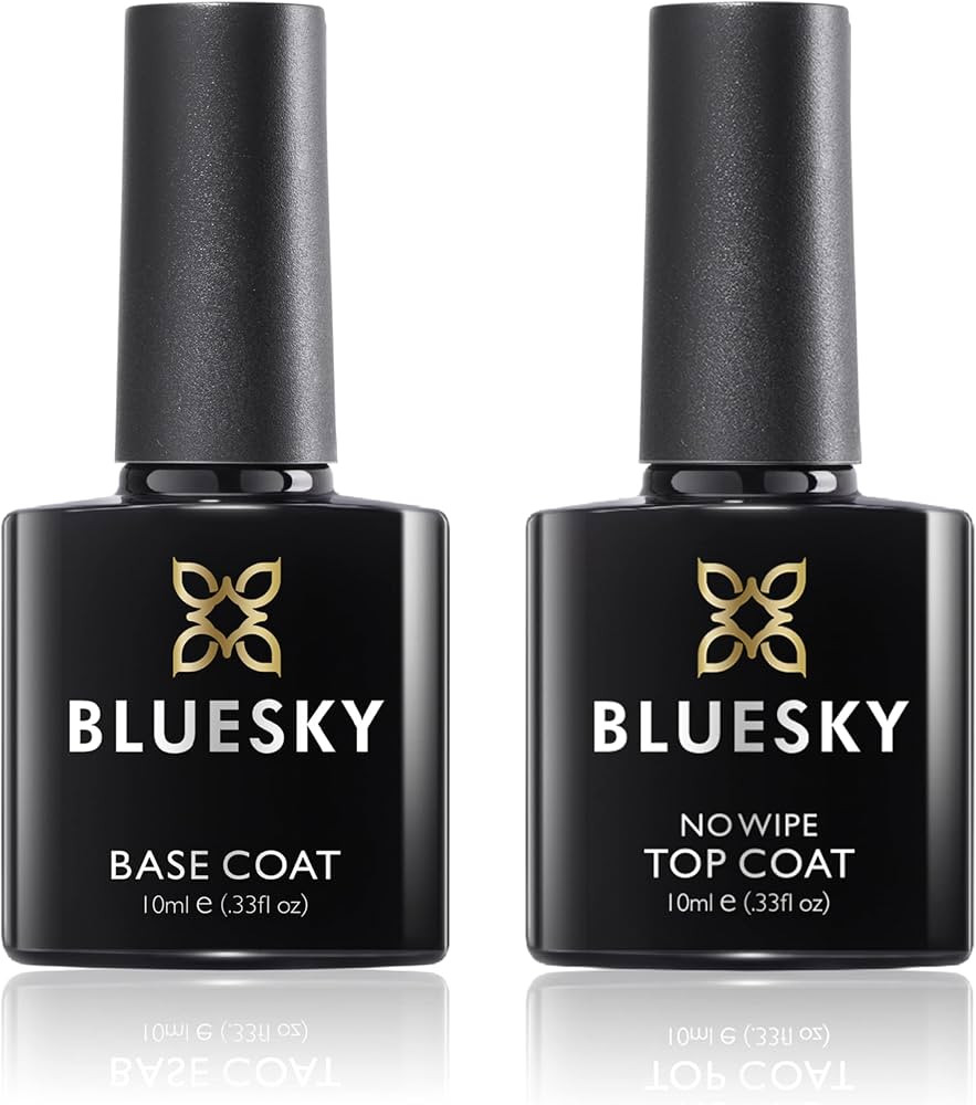 Bluesky Gel Nail Polishes, No Wipe Top Coat and Base Coat, Soak Off LED UV Gel Nail Polish Set, L... | Amazon (UK)