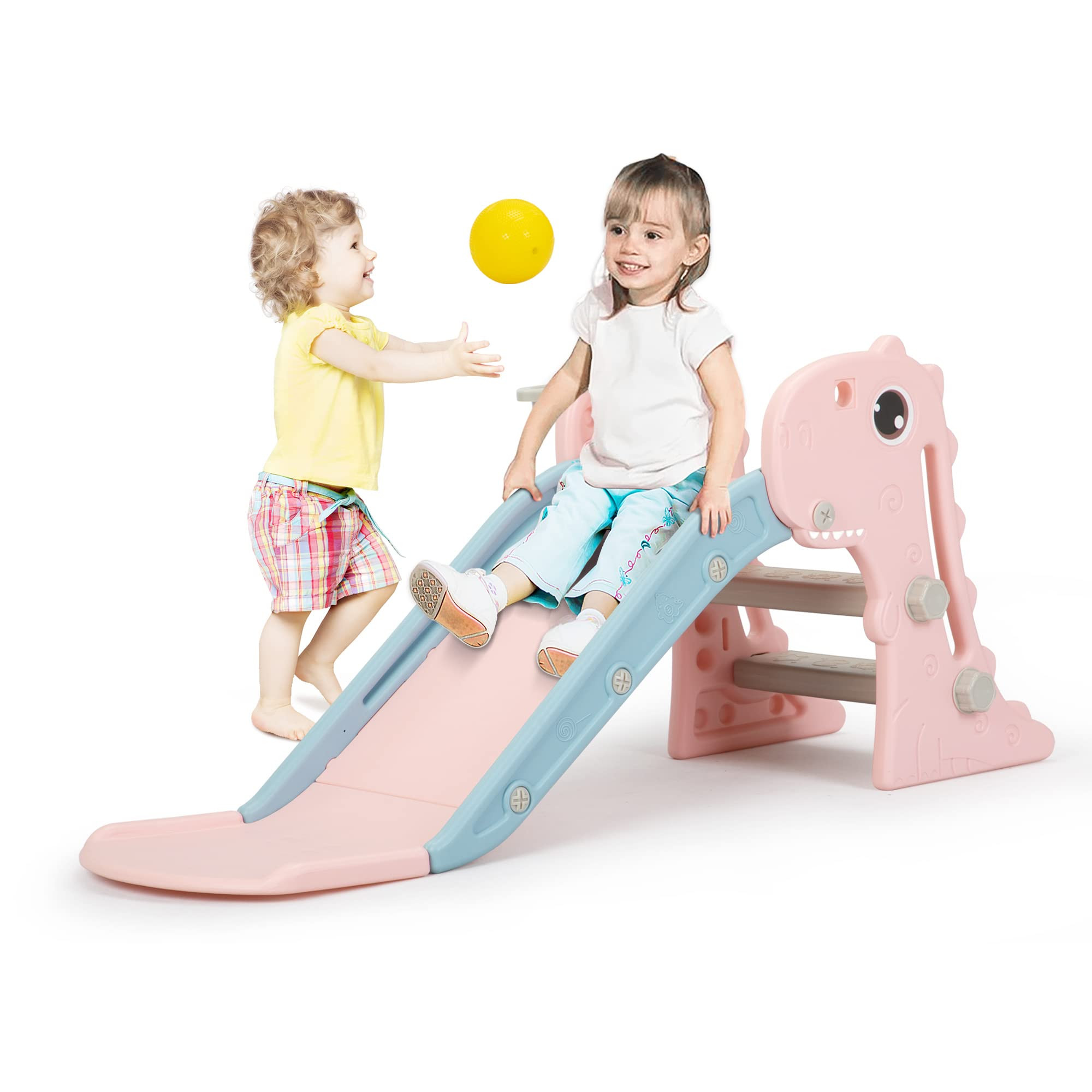 3 in 1 Toddler Slide, Kids Slide Climber Playset with Basketball Hoop, Indoor and Outdoor Playgro... | Amazon (US)