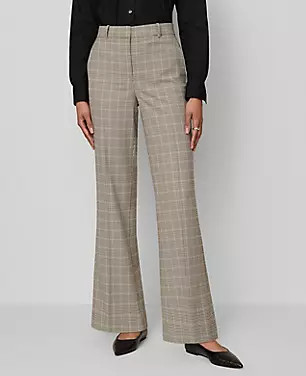 The Flare Trouser in Plaid - Curvy Fit | Ann Taylor