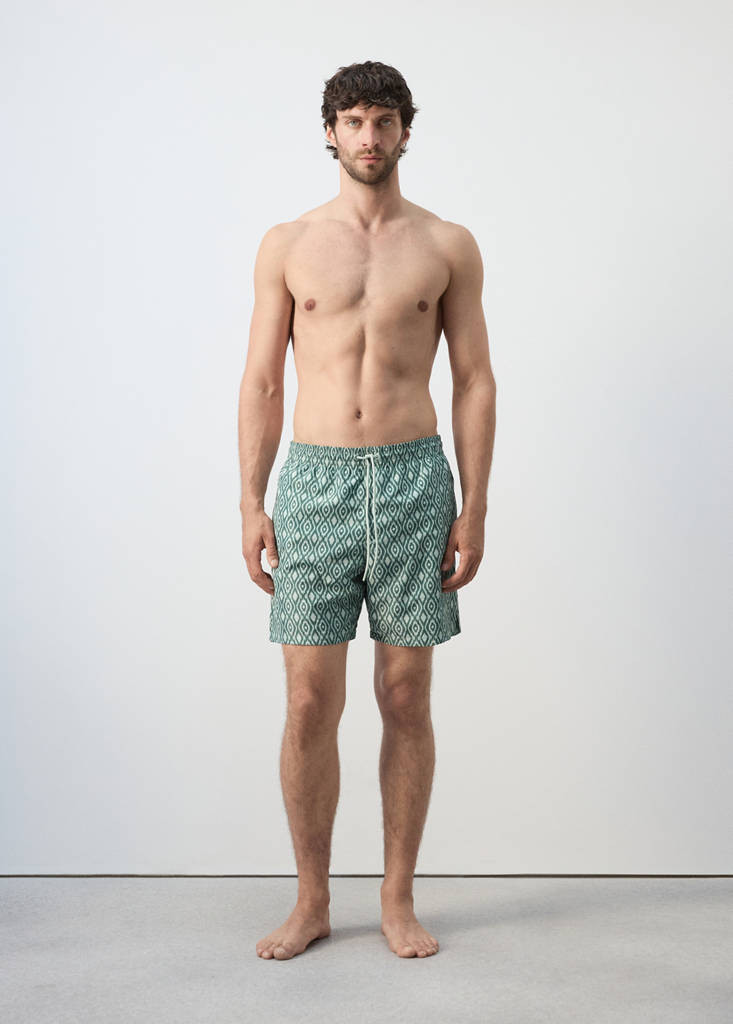 Printed swimsuit with drawstring green - Man - M - MANGO MAN | Mango (US/MX/AU)