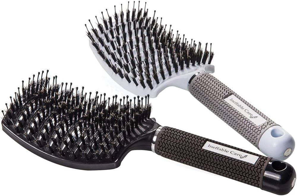 Boar Bristle Hair Brush set – Curved and Vented for Wet and Dry Detangling Hair Brush for Women... | Amazon (US)