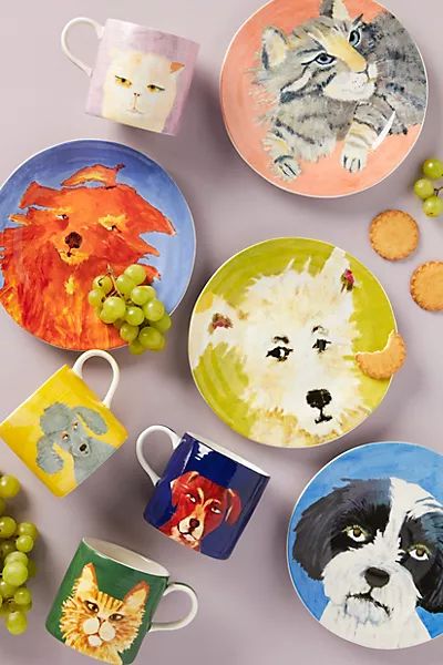 Carole Akins Furry Friends Dessert Plate | Anthropologie (US)