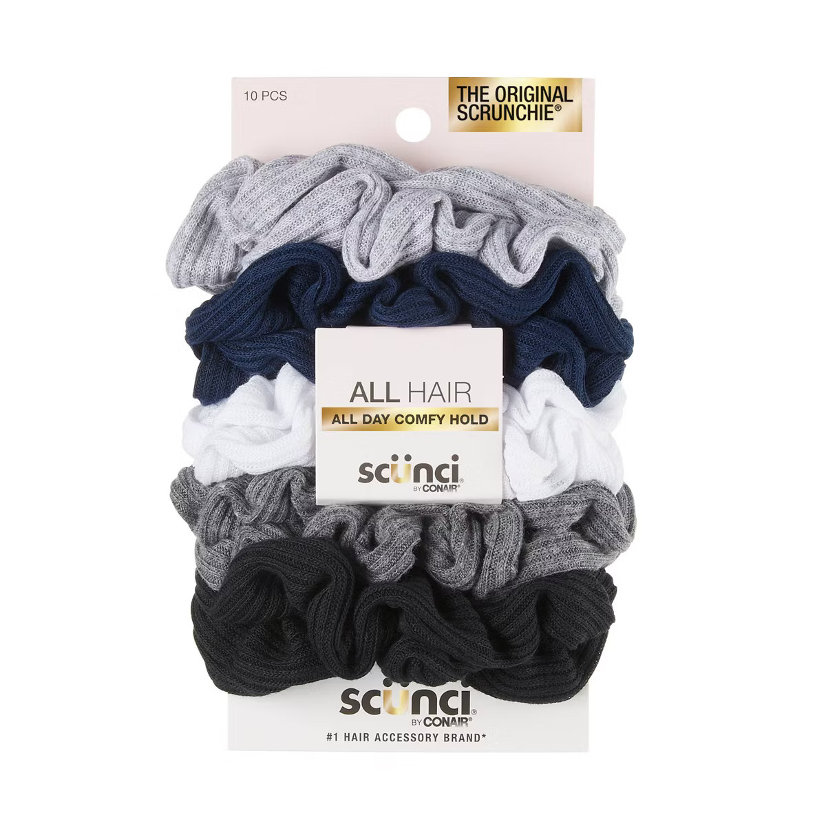 scünci No Damage Thermal Scrunchies - Gray/Blue/White/Charcoal/Black - All Hair - 10pk | Target