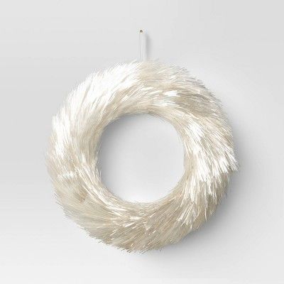 17" Shimmering Tinsel Christmas Decorative Wreath White - Wondershop™ | Target