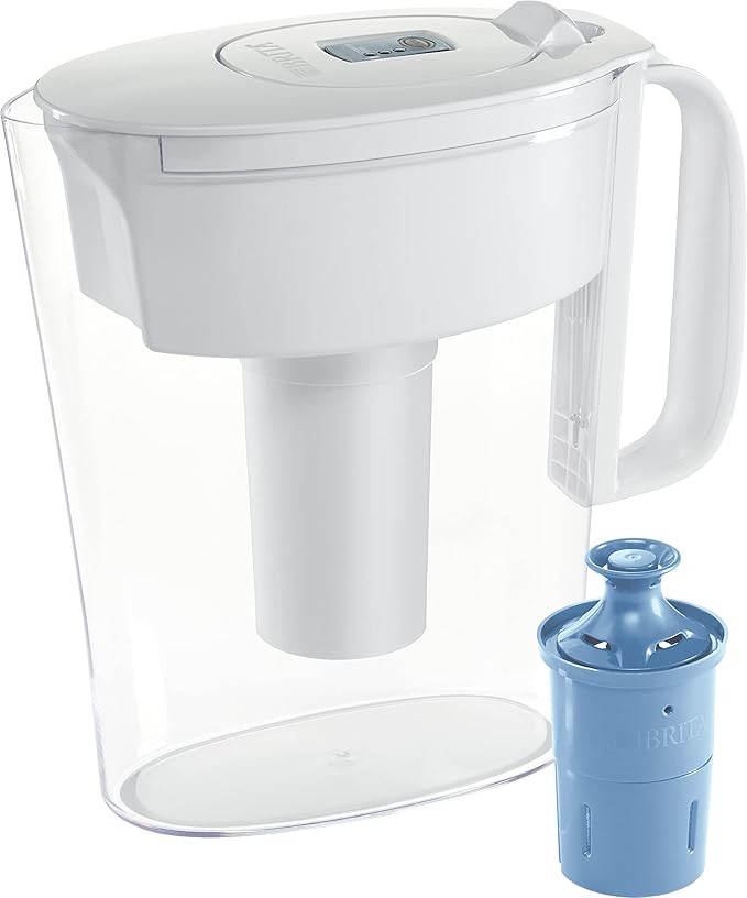 Brita Small 6 Cup Water Filter Pitcher with 1 Brita Elite™ Filter, Made Without BPA, Metro, Whi... | Amazon (US)