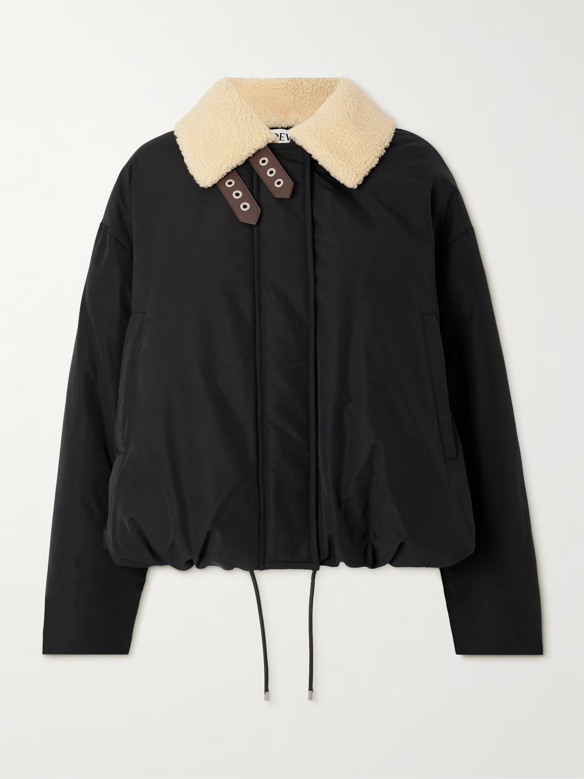 Shearling-trimmed cotton-blend shell jacket | NET-A-PORTER (UK & EU)