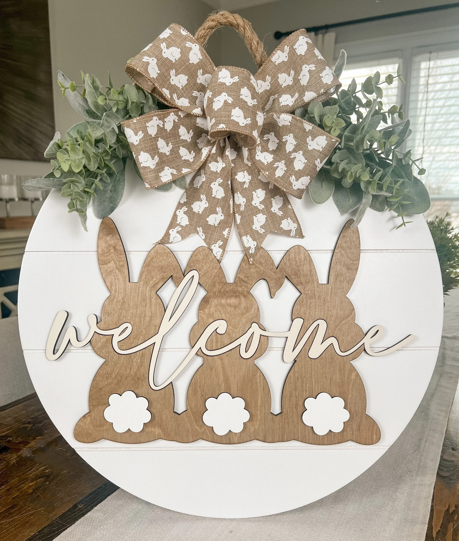 Easter Door Hanger, Easter Front Door Decor, Shiplap Bunny Door Hanger, Neutral Easter Decor - Et... | Etsy (US)