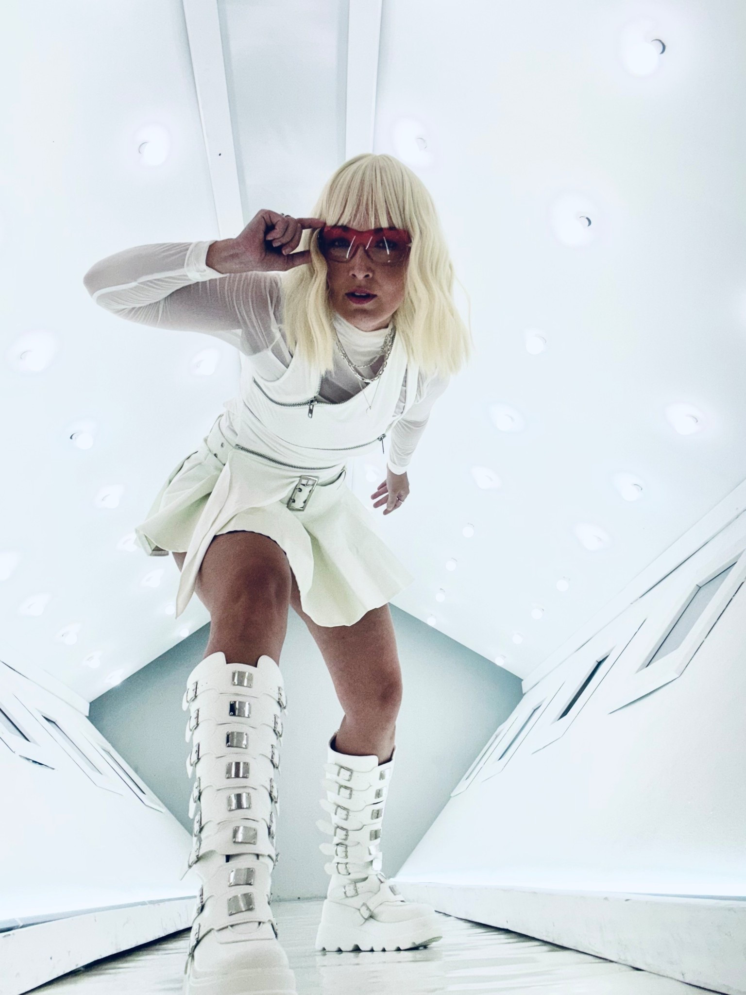 From Mizzi’s “Another Level” Video Shoot #ltk #costume #allwhite #spaceshipvibes #mizzi #anotherlevel #videoshoot
