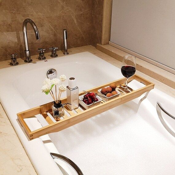 Bamboo Bath Tub Caddy  Bathtub Tray  Housewarming Gift  | Etsy | Etsy (AU)
