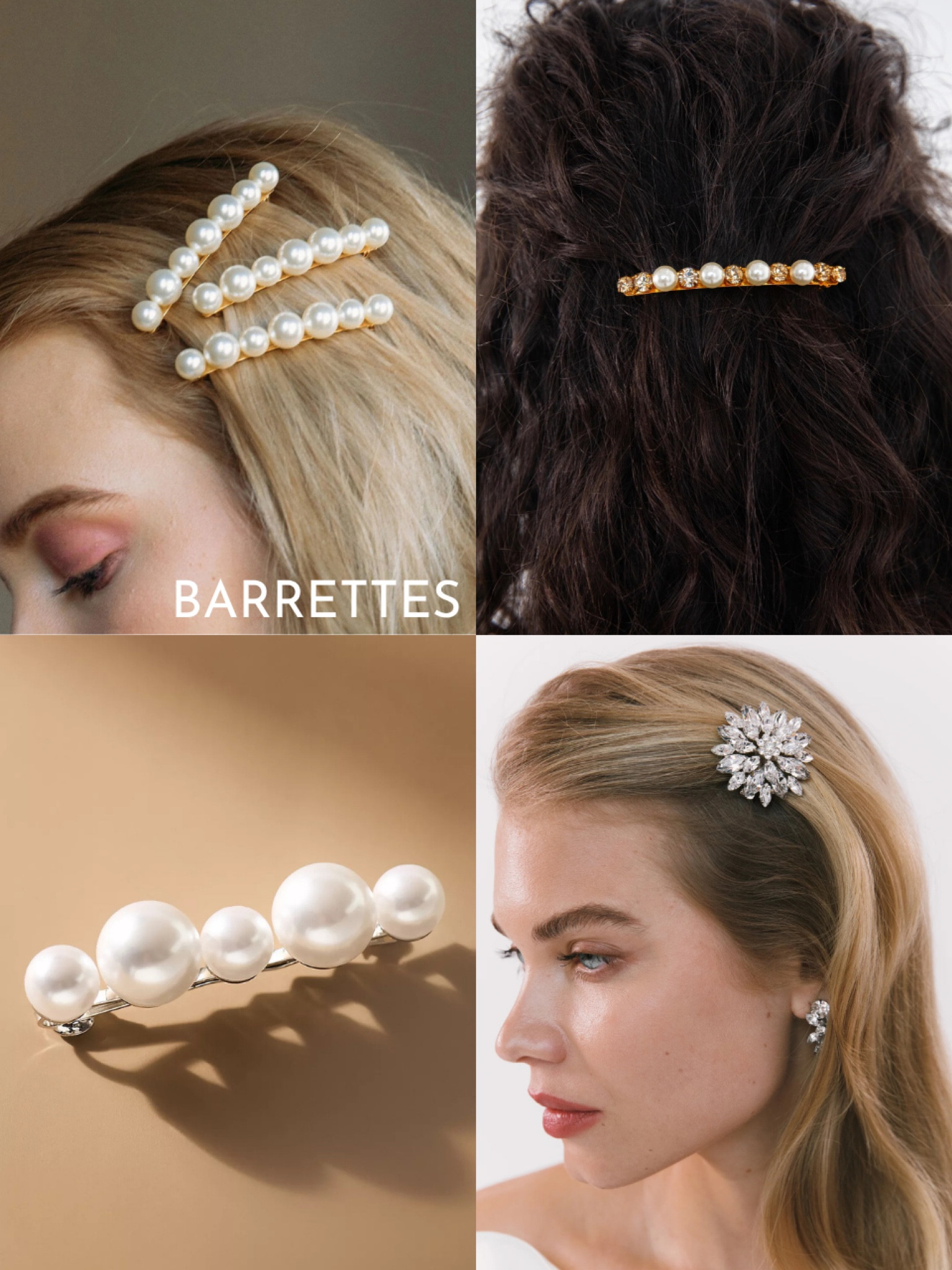 Bridal hair accessories: barrettes 