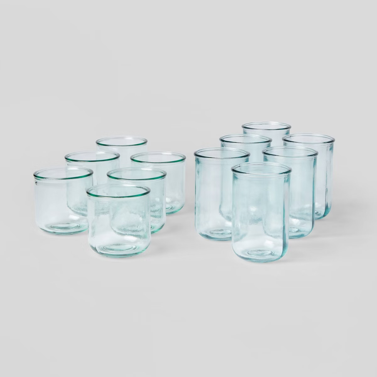 12pc Glass Potomac Double Old-Fashioned Assorted Tumbler Set - Threshold™: Recycled Glassware S... | Target