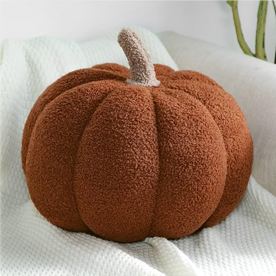 Halloween Pumpkin Pillow Stuffed Pumpkin Fluffy Plush Pumpkin Throw Pillow, Fall Decorative Pumpk... | Amazon (US)