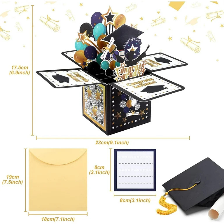 Naler Graduation 3D Pop up Card with Envelope for Boys Girls,Congrats Grad Greeting Gift Card for... | Walmart (US)