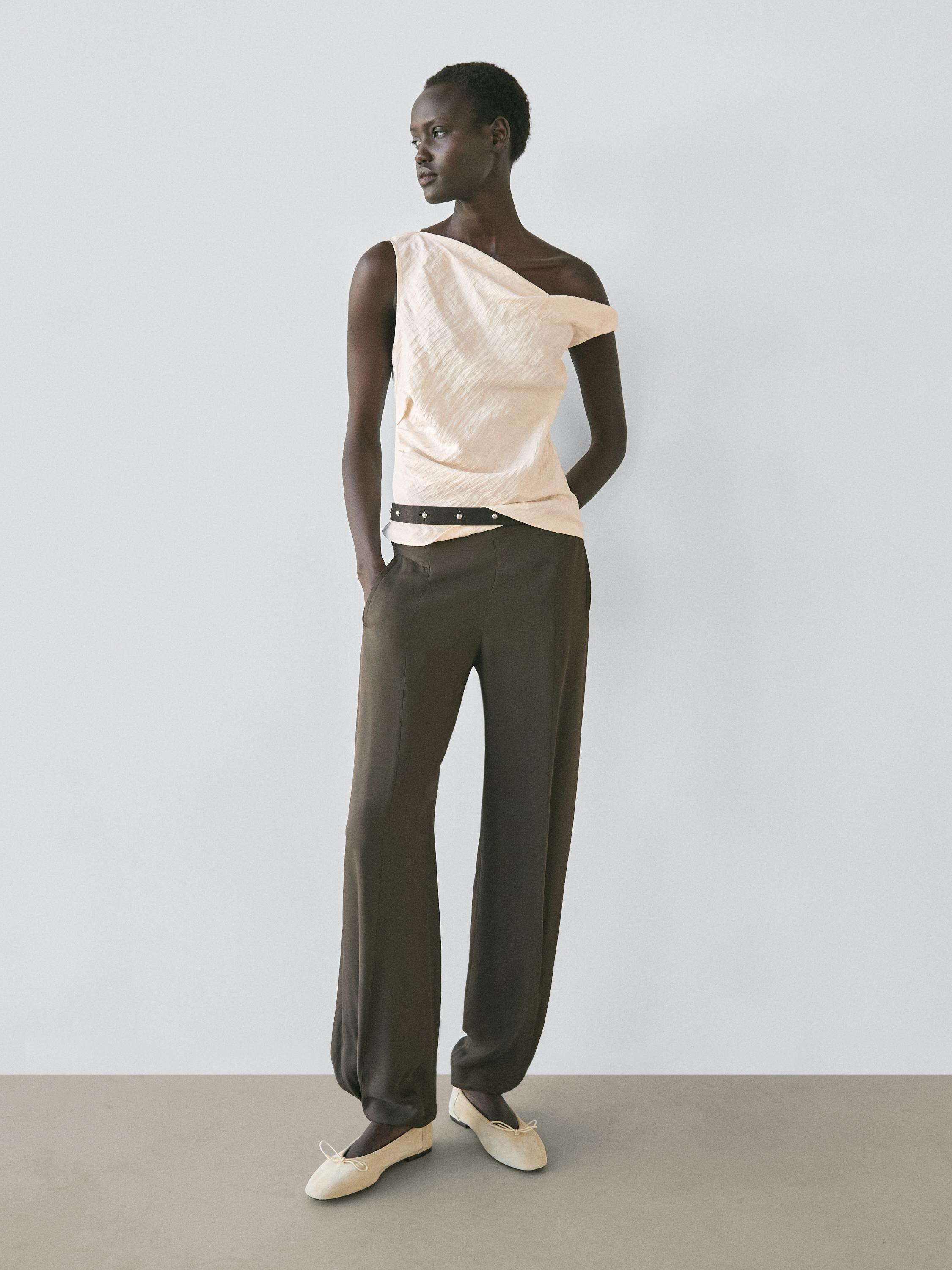 Asymmetric top with knot detail | Massimo Dutti UK