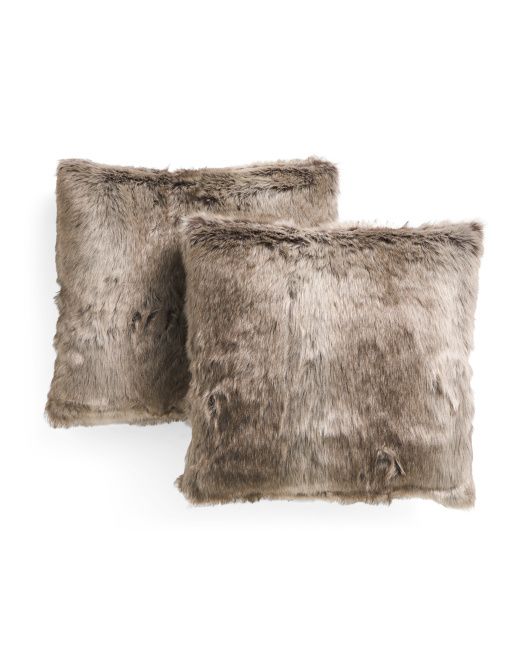 Set Of 2 20x20 Ombre Faux Fur Pillows | TJ Maxx