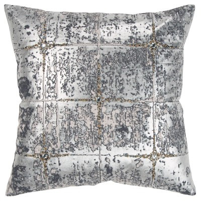 20"x20" Oversize Abstract Square Throw Pillow Silver/Gold - Rizzy Home | Target