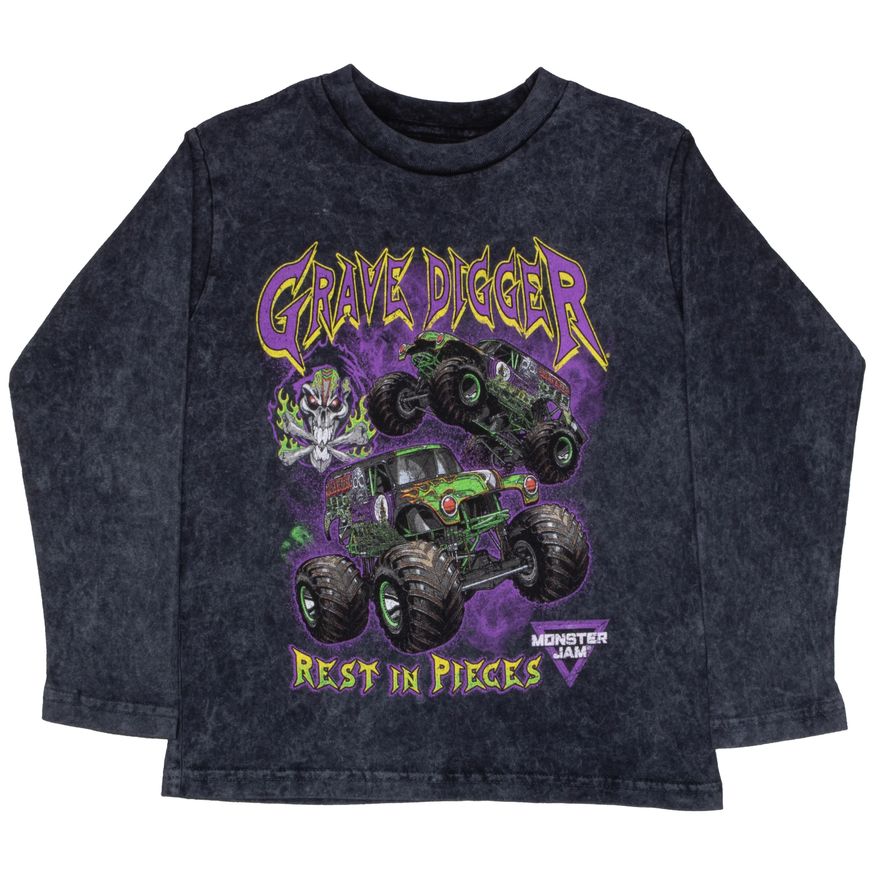 Isaac Morris Limited Monster Jam Grave Digger Boy's Long Sleeve T-Shirt - Crewneck Pullover Long ... | Walmart (US)
