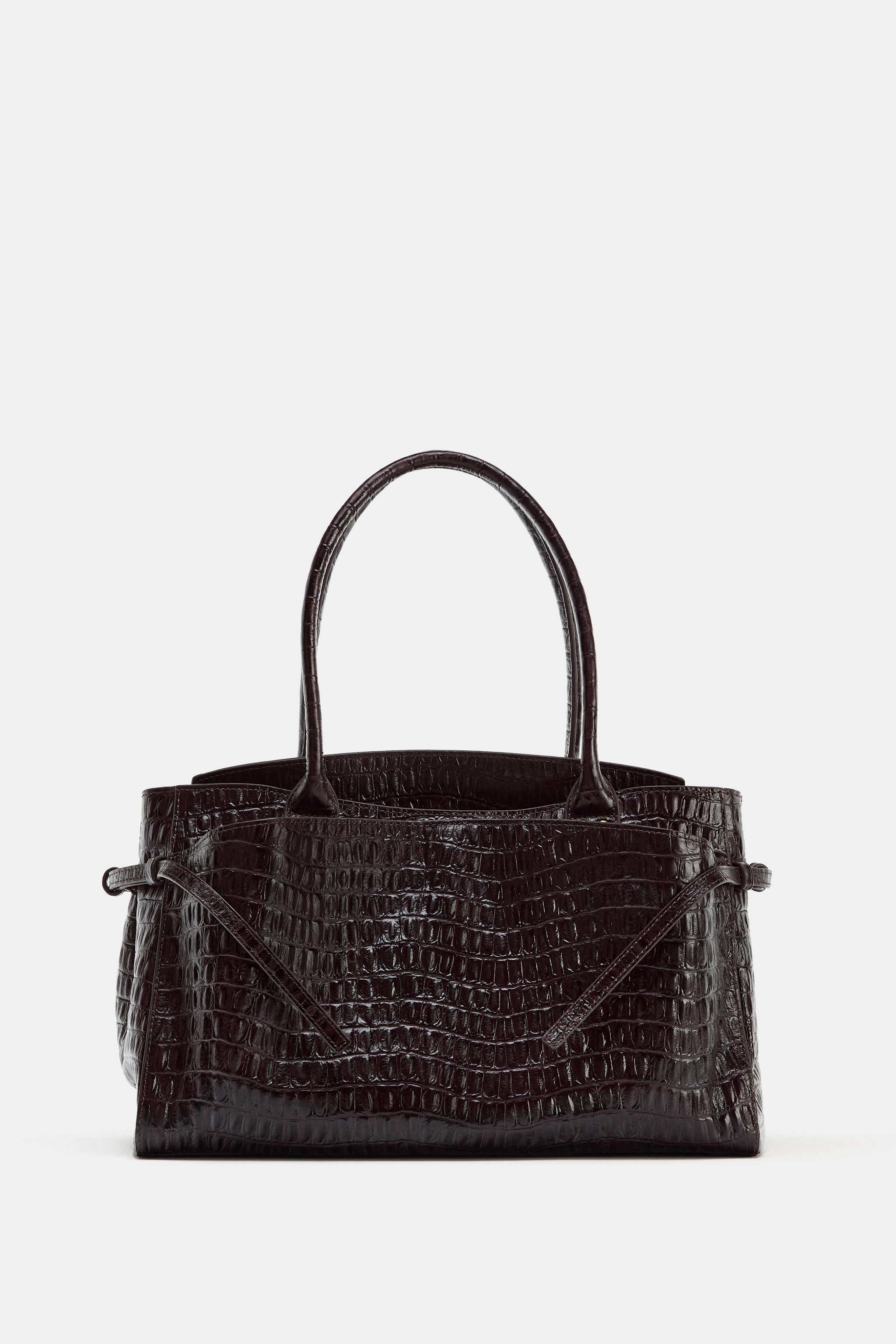 EMBOSSED LEATHER CITY BAG | Zara US