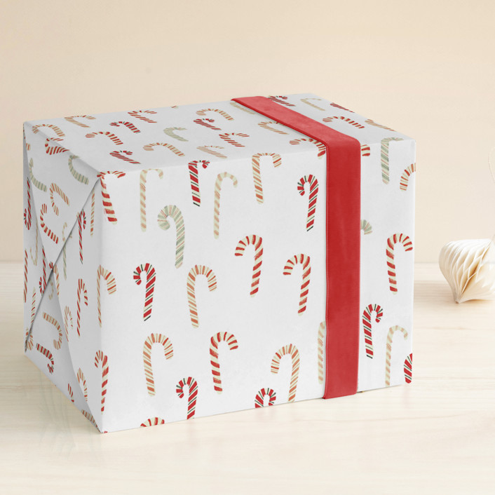 Old Fashion Candy Canes Wrapping Paper Sheets | Minted
