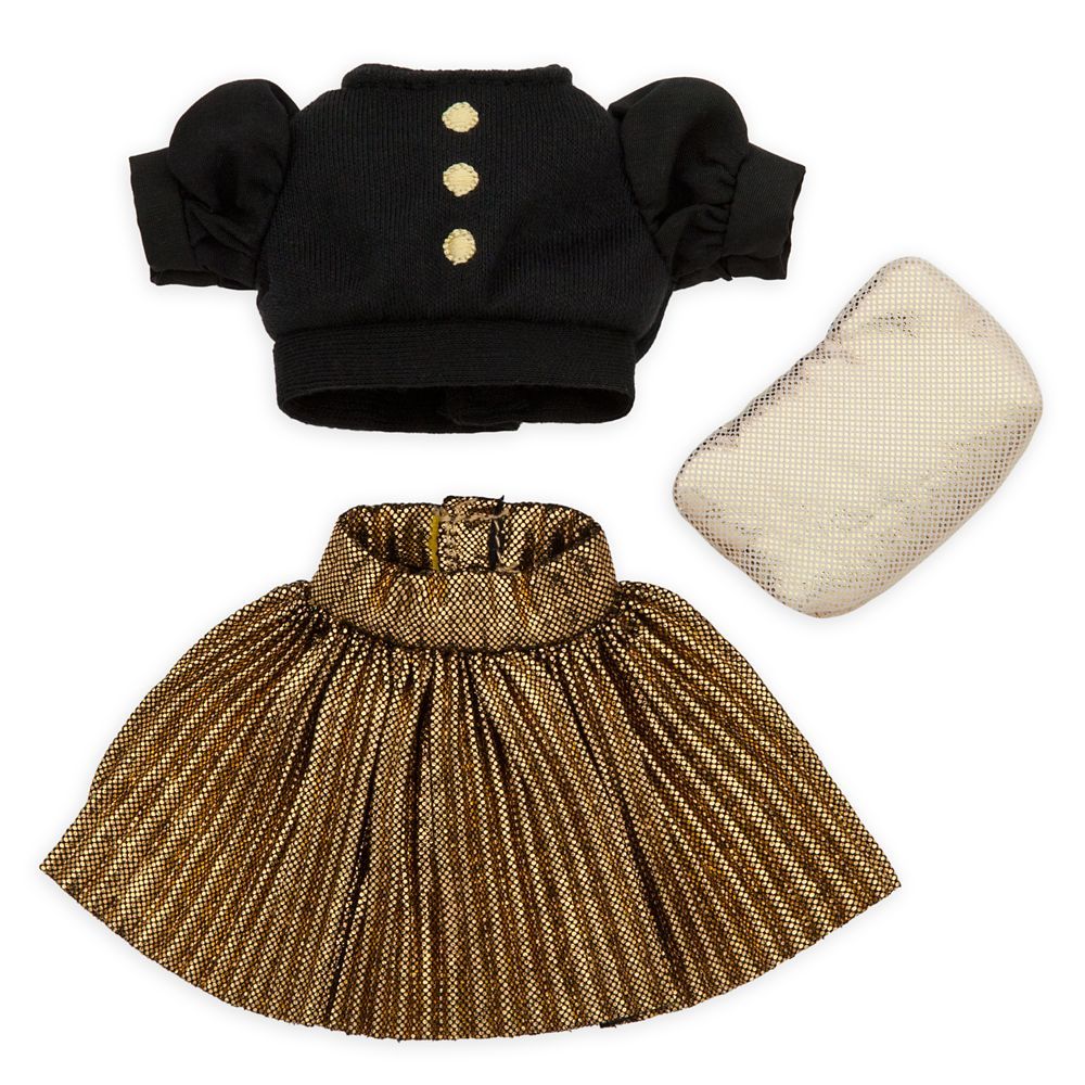 Disney nuiMOs Outfit – Black Sweater with Gold Pleated Skirt and Gold Clutch | shopDisney | Disney Store