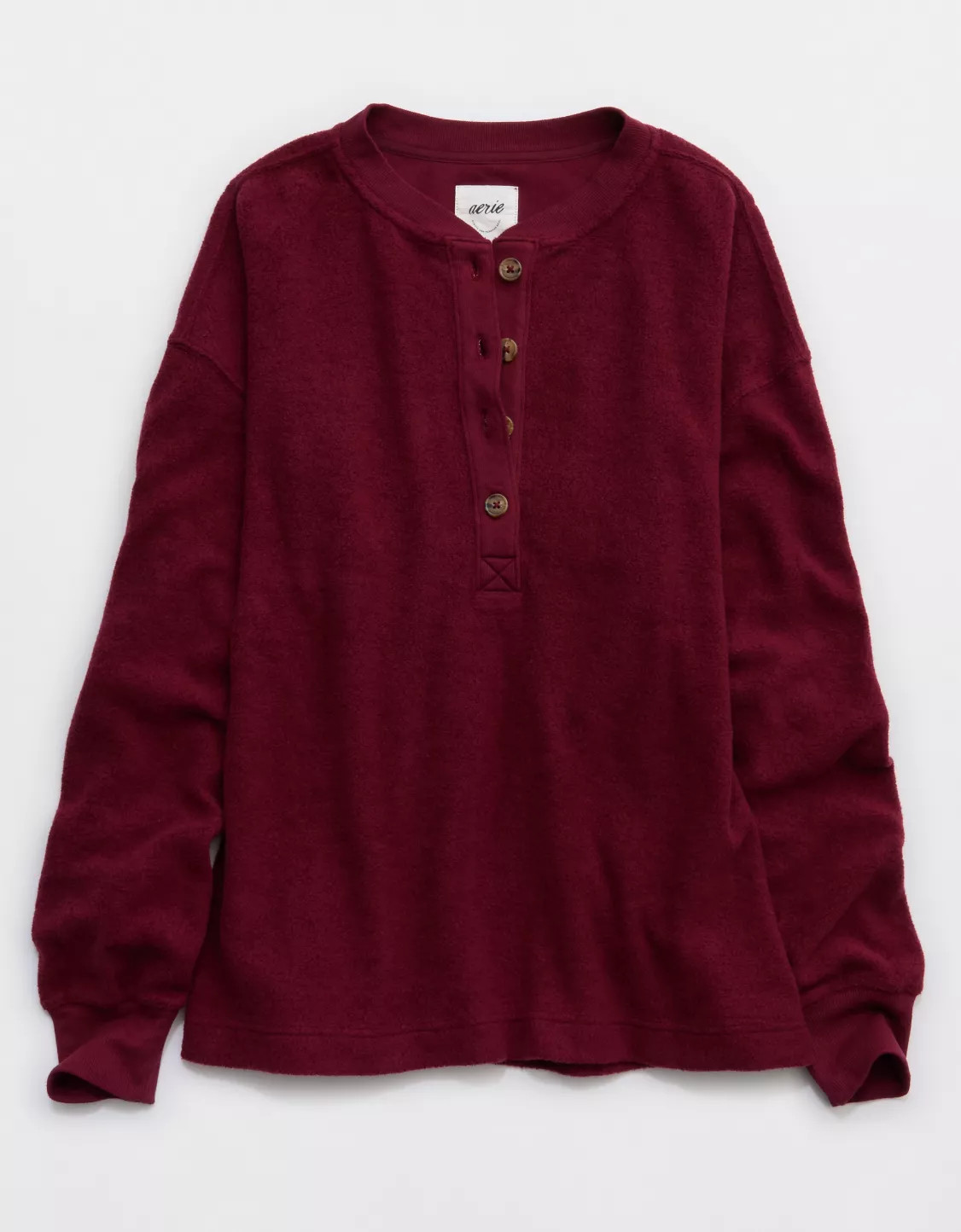 Aerie Sherpa Henley Sweatshirt | American Eagle Outfitters (US & CA)