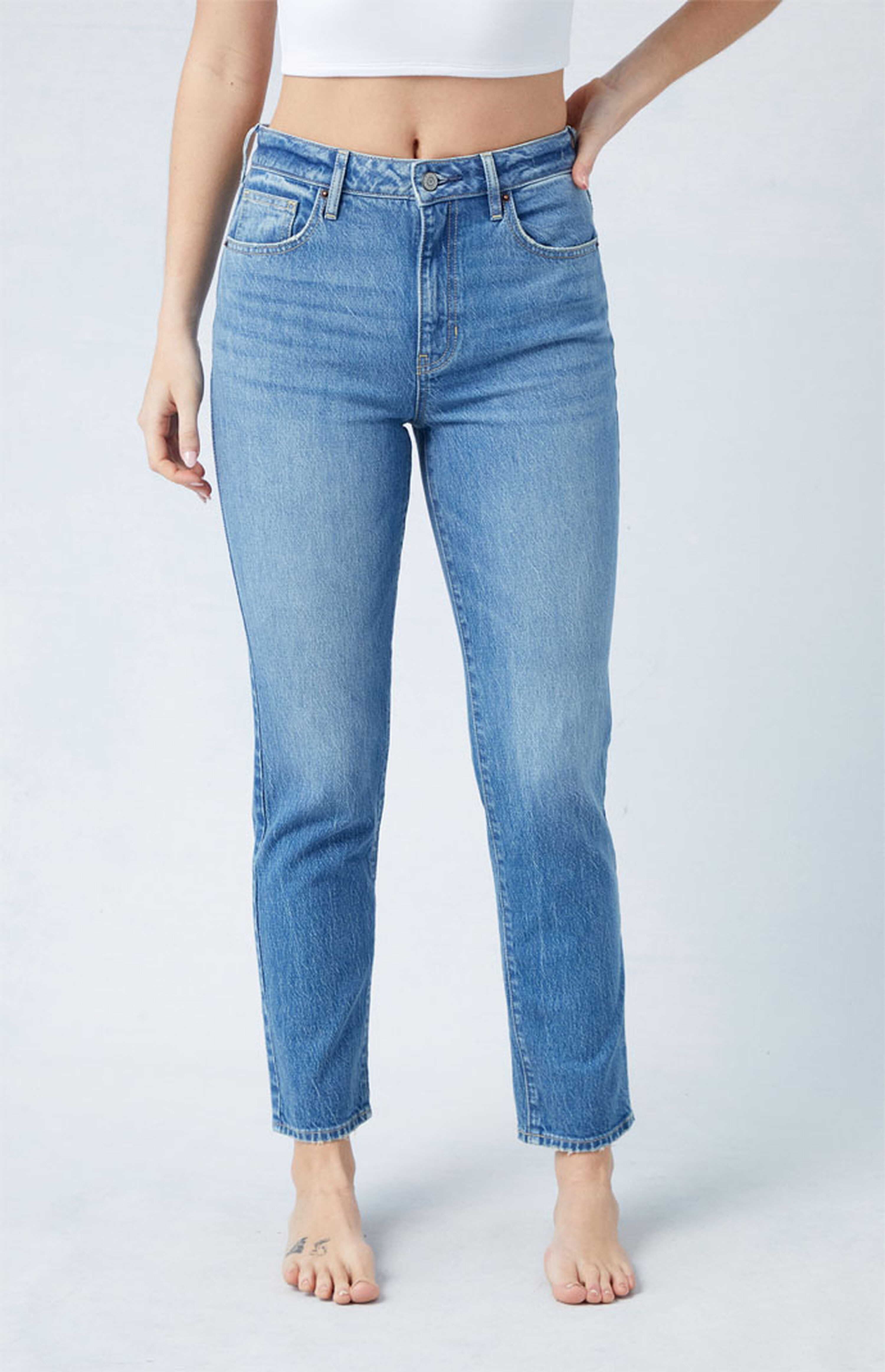 PacSun Eco Stretch Medium Indigo Mom Jeans | PacSun