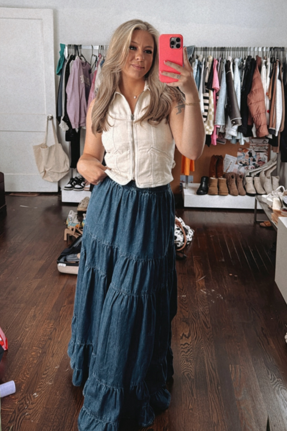 I have dying to style this denim skirt from American Eagle! You can also check out the matching top or the vest I paired it with here!

#LTKsalealert #LTKSeasonal #LTKFestival