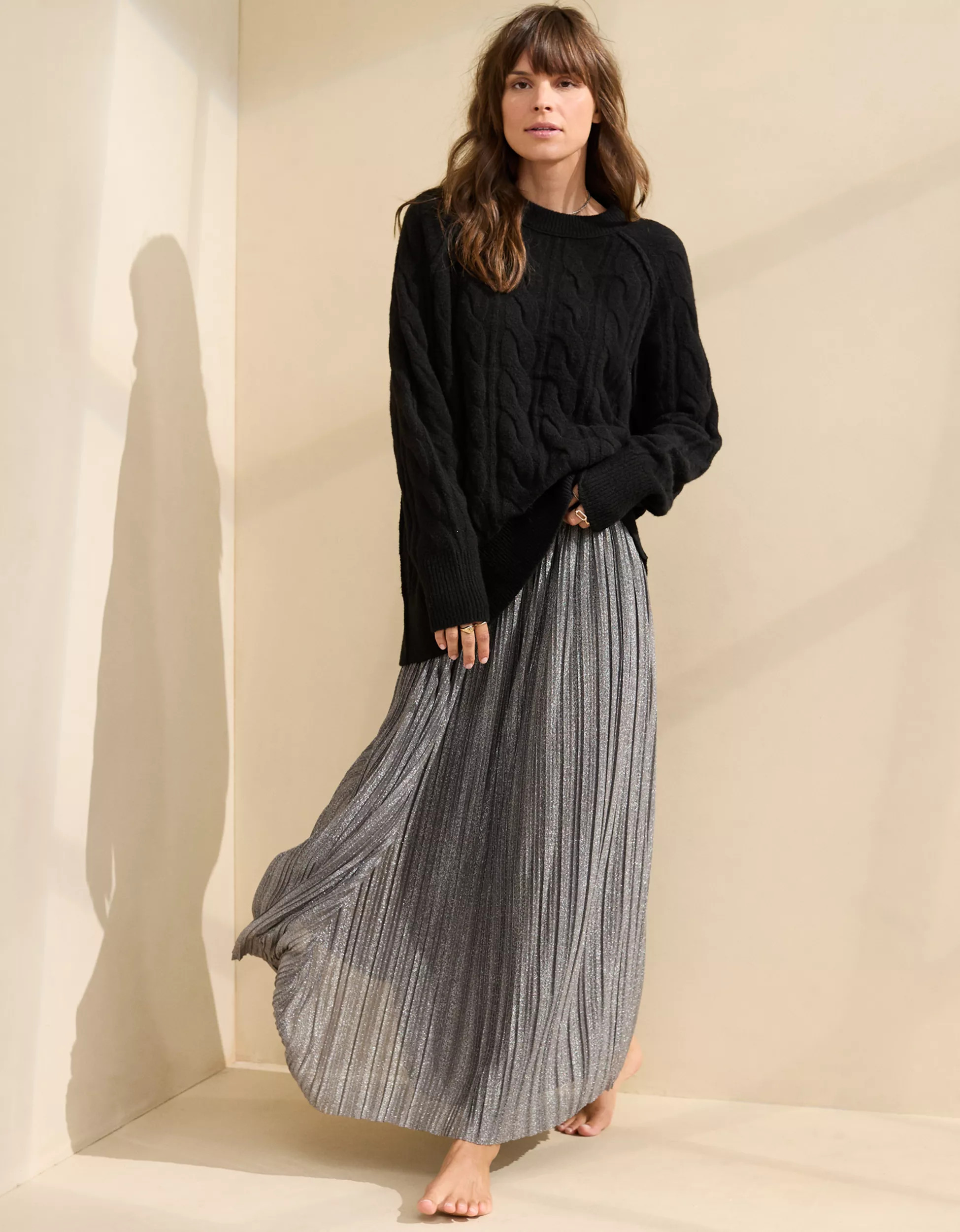 Aerie unREAL Cable Crew Sweater | Aerie