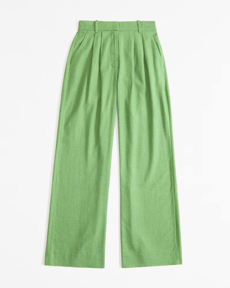 Women's A&F Sloane Tailored Linen-Blend Pant | Women's Clearance | Abercrombie.com | Abercrombie & Fitch (US)