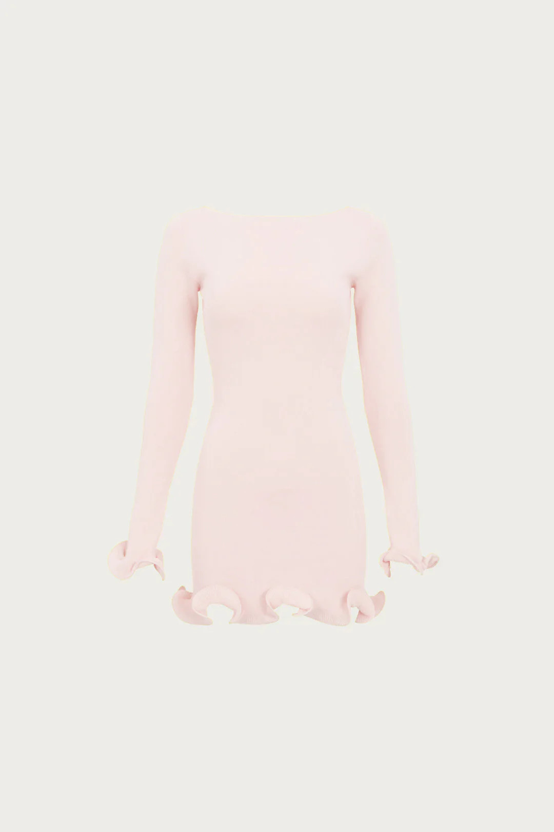 Ruffle Hem Mini Dress (Pale Pink) | SAME