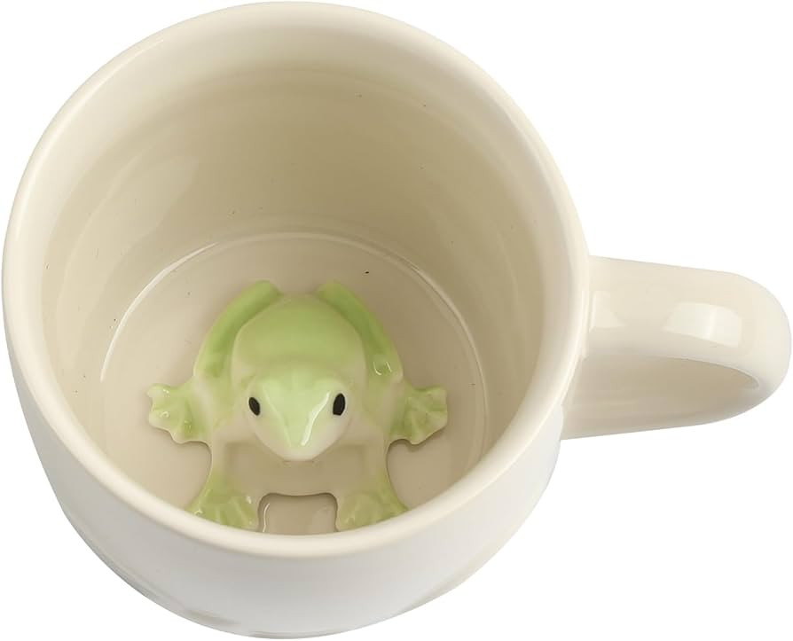 Frog Ceramic Mug Hidden 3D Animal Inside Cup,12 OZ Handmade Cute Figurine Mugs,Christmas and Birt... | Amazon (US)