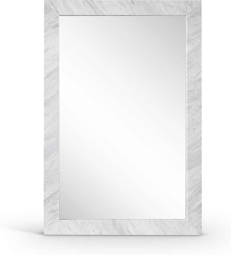 Meridian Furniture 66086White-M Pavia Collection Modern | Contemporary Mirror with Genuine White ... | Amazon (US)