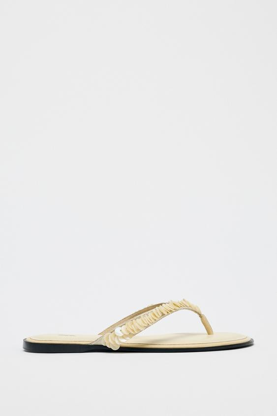 BEADED STRAP SANDALS | Zara UK