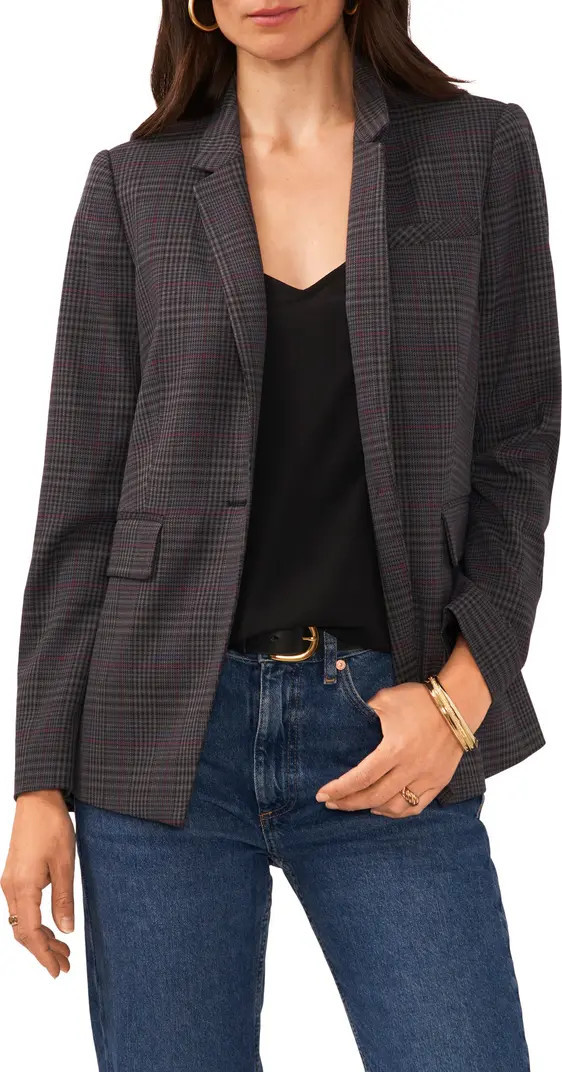 Plaid One-Button Blazer | Nordstrom