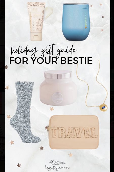 Holiday gift guide for your bestie
Best friends gifts and gifts for her
Katie dean jewelry birthstone necklace and Stoney clover lane patch pouches and barefoot dreams socks

#LTKGiftGuide