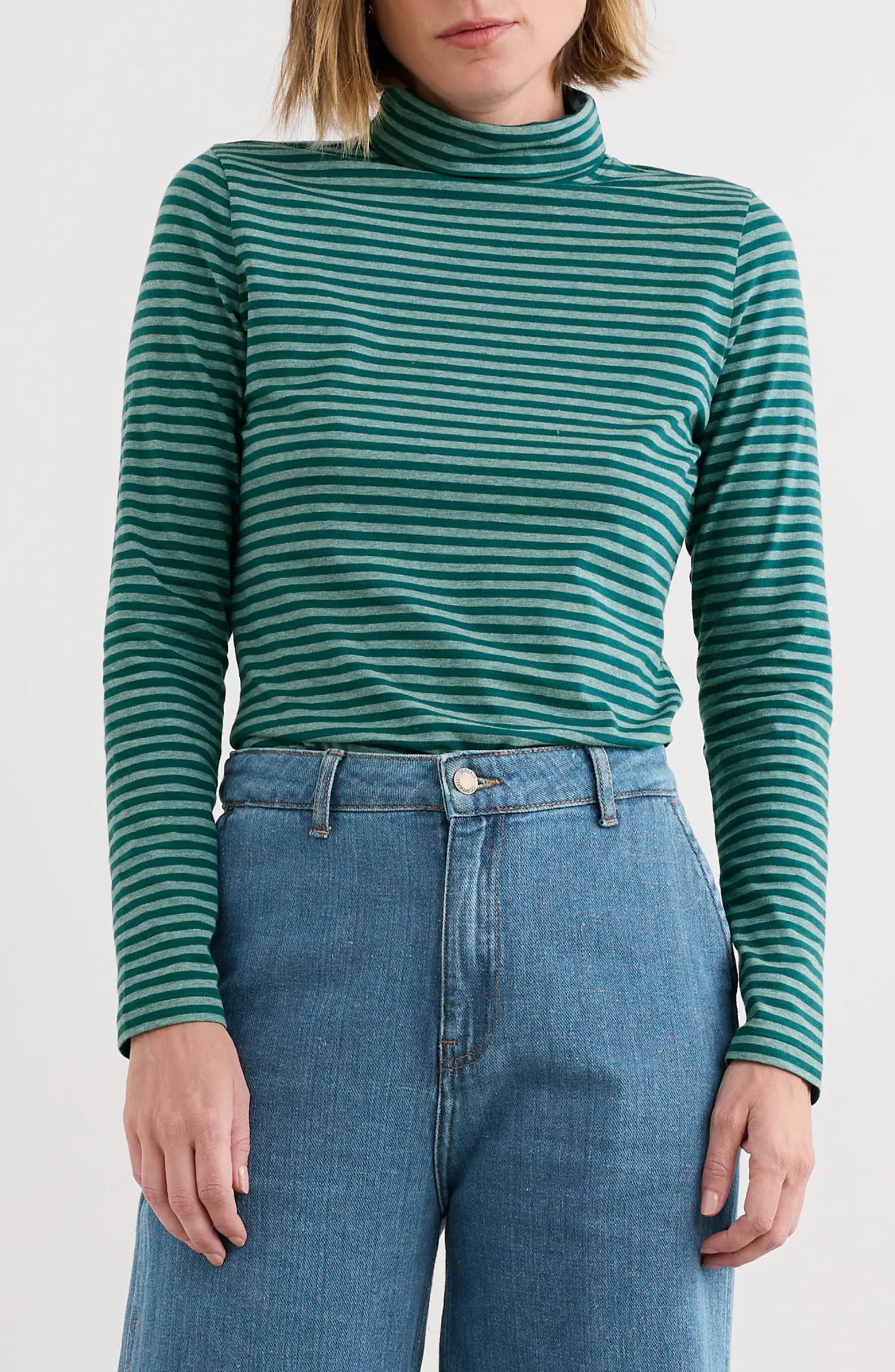 Seasalt Cornwall Landing Stripe Cotton Turtleneck | Nordstrom | Nordstrom