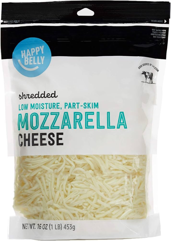 Amazon Brand - Happy Belly Shredded Low Moisture, Part Skim Mozzarella Cheese, 16 ounce (Pack of ... | Amazon (US)