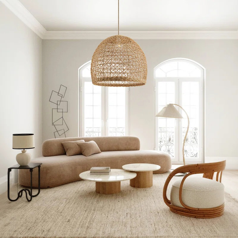 Lumiere Pendant Light for Dining Room, Kitchen Island, or Living Room – 18" Natural Brown Sculp... | Wayfair North America