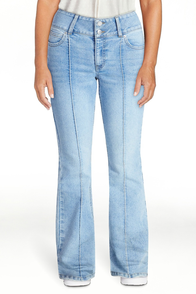 No Boundaries Pintuck Mini Bootcut Jeans, 32.5'' Inseam, Women's 00-20 | Walmart (US)