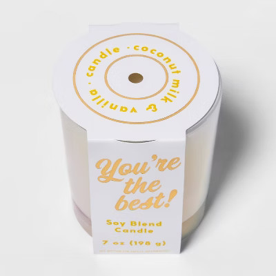 7oz Iridescent Glass Jar 'You're the Best' Coconut Milk and Vanilla Candle - Opalhouse™ | Target